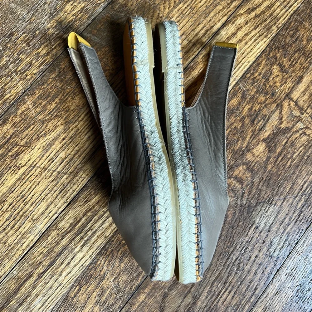 Act-Series espadrille shoes slingback leather taupe US 9 EU 40 quiet luxury